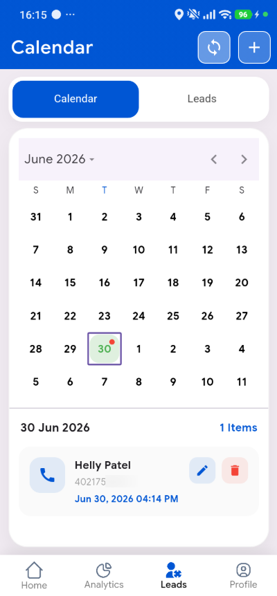 Call Tracking for Travel & Tourism Sales — Callytix App View